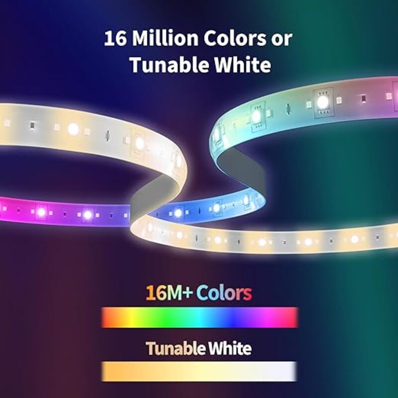 Aqara T1 LED Strip Extension Kit Requires T1 LED Strip Sold Separately1M RGB IC LED Light Extension with 16 Million Colors Tunable WhiteGradient Effects 1 Pack